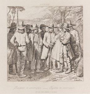 किसान बातचीत, म्यूनिख, c.1821 (नक़्क़ाशी)