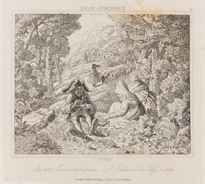 जंबीज के पास पेडलर और पत्नी, c.1821 (नक़्क़ाशी)