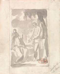 मेजर पीयर्सन और ब्राह्मण (रखी कागज पर ग्रे धो) (देखें 153905) द्वारा जॉर्ज रोमनी