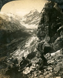 माउंट कुक, और हुकर ग्लेशियर और घाटी, न्यूजीलैंड, c1909। द्वारा जॉर्ज रोज़