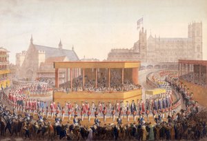 किंग जॉर्ज IV का राज्याभिषेक जुलूस, वेस्टमिंस्टर, लंदन, 10 जुलाई 1821
