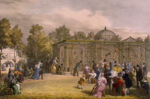 जूलॉजिकल गार्डन, रीजेंट पार्क, लंदन, 1835 में मंकी हाउस।
