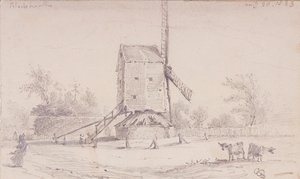 ब्लैकहीथ, ग्रीनविच, लंदन, 1833 पर पवनचक्की का दृश्य