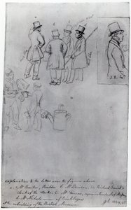 ब्रिटिश संग्रहालय के पुनर्निर्माण पर बिल्डर्स और सर्वेयर, 1844 (कागज पर पेंसिल) द्वारा जॉर्ज Snr तीव्र