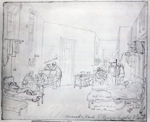 एडवर्डस वार्ड, सेंट थॉमस हॉस्पिटल, लंदन, 1843 द्वारा जॉर्ज Snr तीव्र