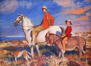 Hilda and Mary at Studland Bay, Dorset, c.1930 (कैनवास पर तेल)