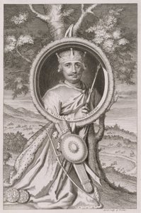 विलियम II 'रूफस' (c.1056-1100) 1087 से इंग्लैंड के राजा, कलाकार द्वारा उकेरा गया (उत्कीर्णन) द्वारा जॉर्ज वर्ट्यू
