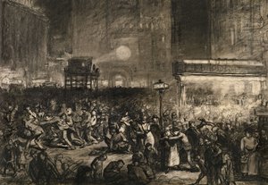 इलेक्शन नाइट टाइम्स स्क्वायर, 1906। द्वारा जॉर्ज वेस्ले बेलोज़