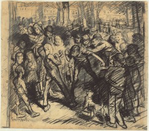 स्ट्रीट फाइट [रेक्टो], 1907। द्वारा जॉर्ज वेस्ले बेलोज़