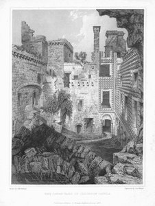 क्रिच्टन कैसल का आंगन, सी 1847।