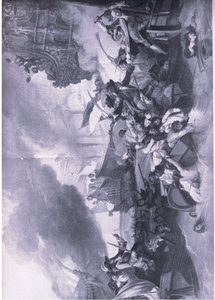 23 वीं -24 मई 1692 को ला हॉग की लड़ाई, फ्रांसीसी बेड़े का विनाश, लैंड एंड सी, 1915 पर ब्रिटिश लड़ाइयों का चित्रण