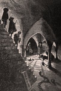 द गुफा पेनल - द लाफ़िंग मैन, 19 वीं शताब्दी (bw उत्कीर्णन) से चित्रण द्वारा जॉर्जेस मैरी रोशग्रोस