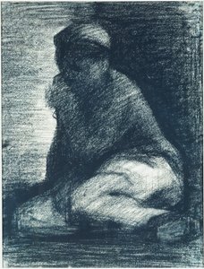 ए यंग मैन क्राउचिंग, c.1882 द्वारा जॉर्जेस पियरे सेरात