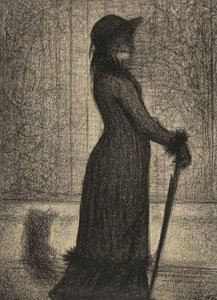 Une Elegante, Woman strolling, c.1884 (पेंसिल पेपर पर पेंसिल की कहानी) द्वारा जॉर्जेस पियरे सेरात