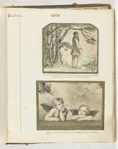 शीर्षकहीन [बारिश में आदमी और दो करूब], 1868।
