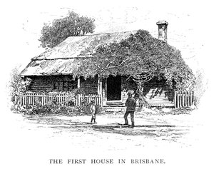 ब्रिस्बेन में पहला घर, ऑस्ट्रेलिया, 1886। द्वारा जॉर्जियस