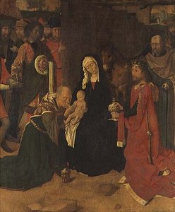मागी की आराधना, c.1490 (कैनवास पर तेल) द्वारा जेरार्ड डेविड