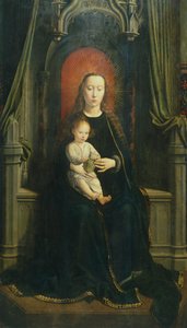 बच्चे के साथ मैडोना या अंगूर की मैडोना, Cervara Altarpiece का केंद्रीय पैनल द्वारा जेरार्ड डेविड
