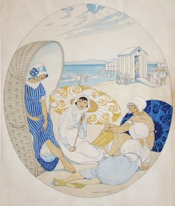 डेनिश समुद्र तट पर चैटिंग द्वारा गेरडा वेगेनर