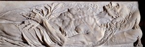 रेने डी बिराग की पत्नी वेलेंटाइन बलबियानी (1518-1572) के अंतिम संस्कार स्मारक के तत्व। संगमरमर में कम राहत