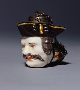 शमीडेल के प्रमुख के रूप में एक मीसेन पोट्रेट पाइप-बाउल बनाया गया, c.1750 (चीनी मिट्टी के बरतन) द्वारा जर्मन स्कूल