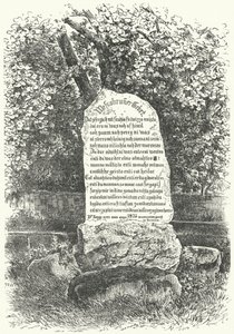 वेसोब्रन प्रार्थना (उत्कीर्णन) दिखाते हुए एक पत्थर की गोली द्वारा जर्मन स्कूल