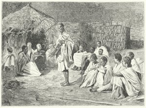 एबिसिनिया (उत्कीर्णन) में एक यात्रा करने वाला मिनस्ट्रेल और उसके दर्शक द्वारा जर्मन स्कूल