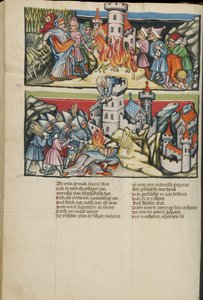 वेल्टिंक्रिटिक सुश्री 33 फोल से अबीमेलेक रोशनी। 137 v, c.1400-10 (स्वभाव, सोना और चांदी का पेंट, चर्मपत्र पर स्याही) द्वारा जर्मन स्कूल