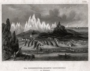 अकुन्नत, ग्रीनलैंड। (उत्कीर्णन, सीए। 1850) द्वारा जर्मन स्कूल