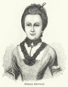 अन्ना कथरीना स्कोनकोफ़ (1746-1810), जर्मन लेखक जोहान वोल्फगैंग गोएथ की प्रेम कविताओं के लिए प्रेरणा द्वारा जर्मन स्कूल