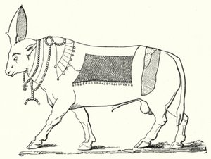 एपिस, प्राचीन मिस्र का पवित्र बैल (उत्कीर्णन) द्वारा जर्मन स्कूल