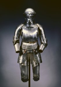 मैक्सिमिलियन शैली में बंद हेलमेट और कवच के आंशिक सूट, नूरेमबर्ग, c.1525 द्वारा जर्मन स्कूल