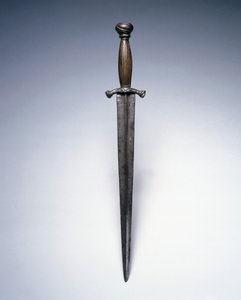 डैगर, मध्य 1500s (एल्क हॉर्न ग्रिप वाला स्टील) द्वारा जर्मन स्कूल