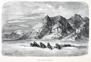 डीप स्नो ट्रैवलिंग, पब। लंदन 1874 द्वारा जर्मन स्कूल