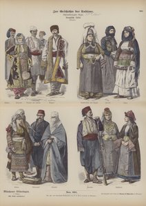 पूर्वी यूरोपीय वेशभूषा (रंगीन उत्कीर्णन) द्वारा जर्मन स्कूल