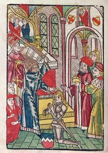 लक्समबर्ग के सम्राट सिगिस्मंड (1367-1437) ने नाइट (रंग की लकड़ी) को डब किया द्वारा जर्मन स्कूल
