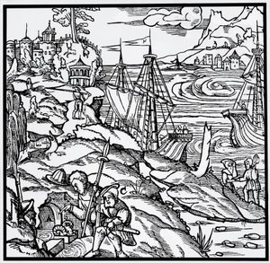 जॉर्ज पावर या जॉर्जियस एग्रीकोला (1494-1555) द्वारा डी रे मेटालिका (धातुओं की प्रकृति पर) से उत्कीर्णन द्वारा जर्मन स्कूल