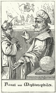 Faust और Mephistopheles (उत्कीर्णन) द्वारा जर्मन स्कूल