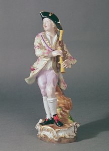 पाइप के साथ एक वीरता का चित्र, मीसेन, c.1850 (सिरेमिक) द्वारा जर्मन स्कूल
