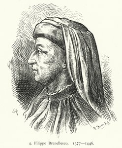 फिलिपो ब्रुनेलेस्को, इतालवी वास्तुकार और इंजीनियर (उत्कीर्णन) द्वारा जर्मन स्कूल