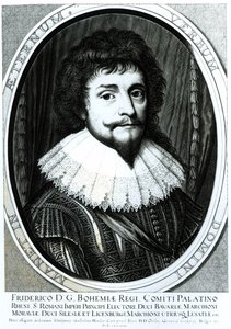 फ्रेडरिक वी (1596-1632), बोहेमिया के राजा, राइन के इलेक्टोरल पैलेटाइन, विलेम होंडियस (c.1597-c.1660), 1633 द्वारा उत्कीर्ण द्वारा जर्मन स्कूल