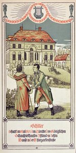 फ्रेडरिक वॉन शिलर (1759-1805) मई 1804, 1906 में बर्लिन में थियेटर रॉयल के निदेशक से मिलने द्वारा जर्मन स्कूल