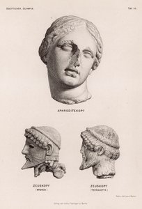 ओलंपिया, ग्रीस से एफ़्रोडाइट और ज़ीउस के प्रमुख (उत्कीर्णन) द्वारा जर्मन स्कूल