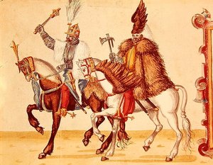 सोलहवीं शताब्दी के अंत में तुर्क दरबार में हंगेरियन रईस (कागज पर जल रंग) द्वारा जर्मन स्कूल