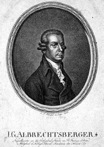 जोहान जॉर्ज अल्ब्रेक्ट्सबर्गर (1736-1809) CF Riedel द्वारा उकेरा गया द्वारा जर्मन स्कूल