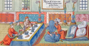 ओटोमन साम्राज्य की पांडुलिपि से शादी का दृश्य, c.1600 (wc कागज पर) द्वारा जर्मन स्कूल
