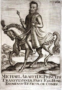 माइकल अपाफी (1632-90) प्रिंस ऑफ ट्रांसिल्वेनिया, यूरोप में ओटोमन अभियानों की एक पुस्तक का चित्रण, पॉल फुरस्ट द्वारा उत्कीर्ण