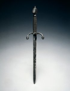 पैरींग डैगर, c.1600 (वायर ग्रिप वाला स्टील) द्वारा जर्मन स्कूल