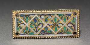 एक अवशेष तीर्थ से पट्टिका, c.1170 (सोने का पानी चढ़ा हुआ तांबा, चम्प्लेव और क्लोइज़न एनामेल) द्वारा जर्मन स्कूल