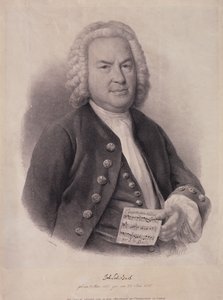 जोहान सेबेस्टियन बाख (1685-1750) का पोर्ट्रेट एफजी श्लिक, 1840 द्वारा उकेरा गया द्वारा जर्मन स्कूल